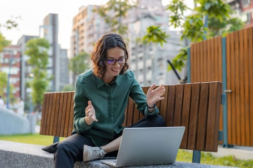 woman working outside